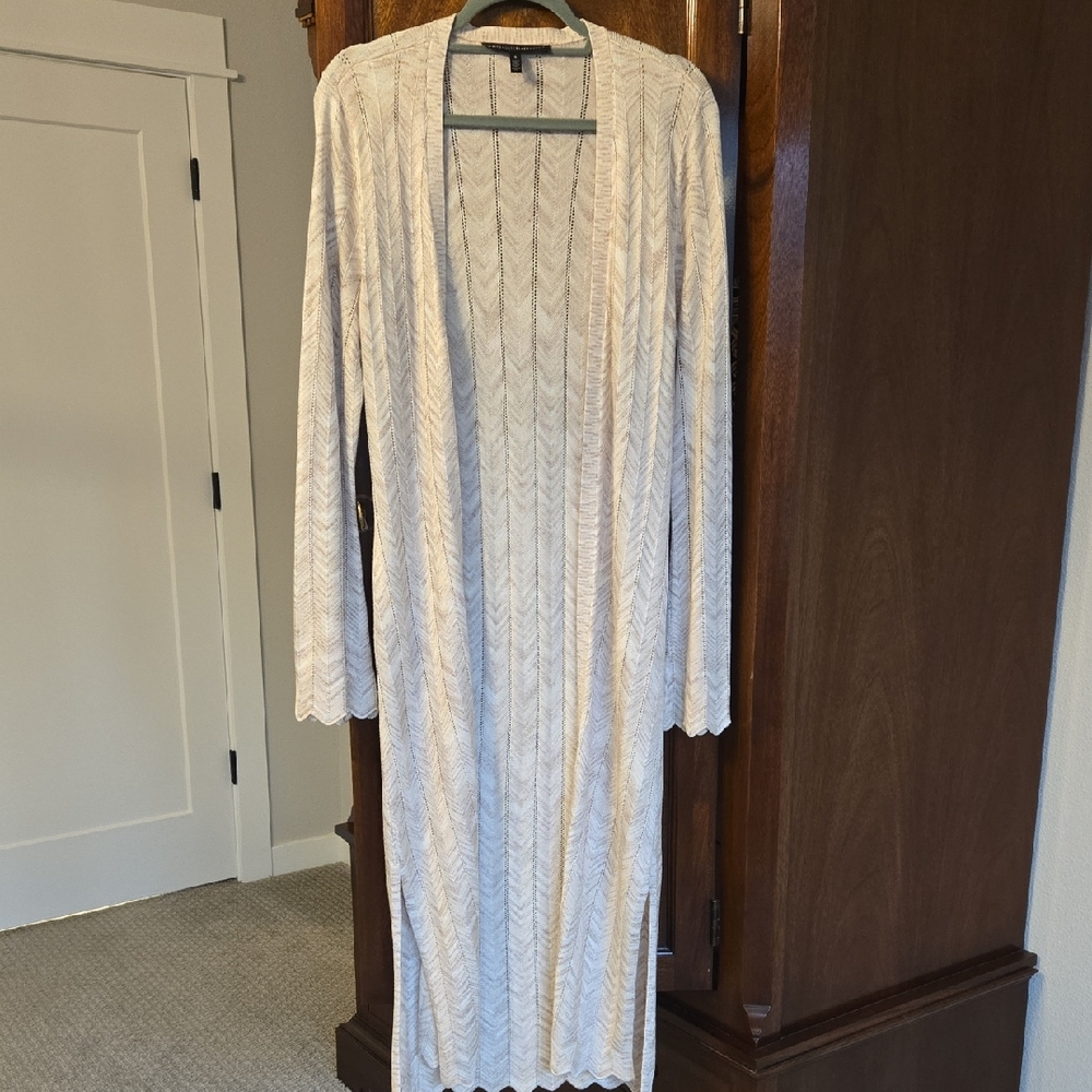 White House Black Market Cream Cardigan Sweater, Size: Small